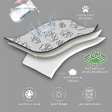 Qeils Dog Blankets for Large Dogs - Waterproof Pet Blanket Washable - Sherpa Fleece Puppy Blanket, Soft Plush Reversible Dog Blanket, Couch Cover for Dogs Washable, 30"X70", Grey Paw Print