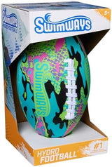 SwimWays Hydro Waterproof Football, Outdoor Games for Adults and Kids, Swimming Pool Accessories and Pool Party Games,9.25 Inches, Blue