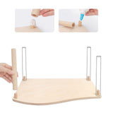 Niteangel Hamster Play Wooden Platform for Food Bowl Drinking Bottle and Other cage Accessories (Wave - 7" Height)