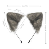 SMILETERNITY Handmade Fox Wolf Cat Ears Headwear Costume Accessories for Halloween Christmas Cosplay Party (Gray)