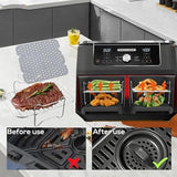 Dual Zone Air Fryer Accessories, 2pcs Air Fryer Rack with 2pcs Reusable Silicone Air Fryer Liners Compatible with Ninja Foodi Air Fryer DZ201, DZ401,4pcs Double Basket Air Fryer Accessories