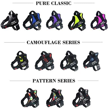 Personalized No Pull Dog Harness with Custom Name and Phone Number by PawPawify, Heavy Duty Pet Vest to Prevent Tugging, Pulling, or Choking, Training and Walking M Chest 24-31in Jungle Camo
