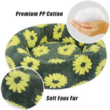 Calming Dog Bed, Fluffy Donut Dog & Cat Bed Washable, Round Anti Anxiety Small Dog Bed with Non-Slip Bottom (Fits up to 15 lbs Pets)