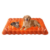 SOMAHE Self-Warming Dog Bed, Plush Faux Fur Mat with Anti-Slip Bottom, Ultra Soft Heated Pet Bed for Medium Large Dogs, Cozy Fluffy Pad for Carriers Couch Crate, Machine Washable, 35 x 27 Inch Orange