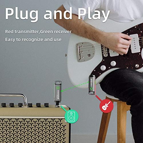 1 Key to Switch Wireless Guitar System Wireless Guitar Transmitter Receiver for Electronic Instrument Guitar Amp Digital Electric Acoustic Bass Guitar Accessories