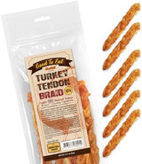 Gootoe Turkey Tendon Dog Treats – 100% USA-Sourced, Natural Snack, Premium Training Chews, Hypoallergenic, Reseal Value Bags, Size for Medium & Small Dogs, Braid (Medium) 3.17 oz/Pack (90gm)