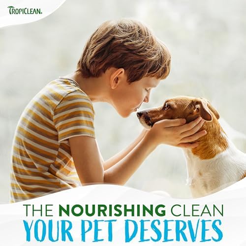 TropiClean Dog Perfume, Long Lasting Baby Powder Cologne, Deodorizing Spray for Smelly Dogs, After Bath Detangling Spray with Vitamin E, Safe for Cats, 8oz.
