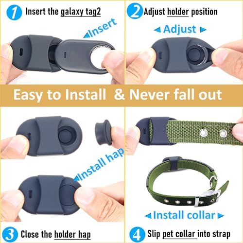 Silicone Holder for Galaxy smarttag2 (2023) for Dog Collar, Slim Rubber Waterproof Cover pet Necklace Accessories, Secure Durable case Compatible for Samsung tag 2 Tracker for cat(4 Pack)