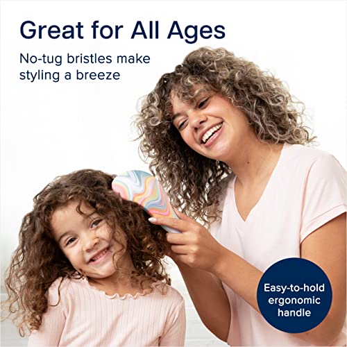 Crave Naturals Glide Thru Detangling Brush for Adults & Kids Hair - Detangler Natural, Curly, Straight, Wet, Dry Hairbrush Men&Women, Little Girl Accessories, Soft Hazy Swirl