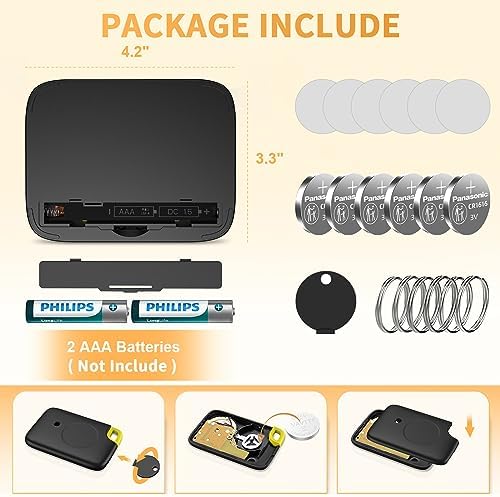 Key Finder Stick on Remote Finder Beeper 6 Pack RF Wireless TV Remote Control Finder, Key Finders Locator with Sound That Make Noise 90 dB Loud Beep Item Finder, Remote Tracker with Sound for Phone