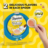 Temptations Lickable Spoons Adult Wet Cat Treat, Savory Salmon and Tempting Tuna Flavor, 10 Grams, Pack of 12 (96 Total Spoons)