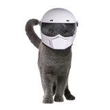Pet Motorcycle Helmet, Full Face Motorcycle Helmet Outdoor Motorcycle Bike Riding Helmet Hat for Cat Dog Doggie Puppy Kitten Helmet Pet Supplies Racing Car Fan Collectible Small Gift (White)
