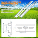10 Piece Aluminum DIN Rails, 12 Inches Long, 35mm Wide, 7.5mm High, Top Hat Slotted DIN Rail with RoHS, Extra Premium Screws Included for Hardware Components Mounting