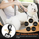 SlowTon 2 Pack Dog Seat Belt, 2 in 1 Attachment, Hook Latch Bar or Seatbelt Buckle with Elastic Nylon Bungee Buffer Adjustable Reflective Nylon Safety Belt Tether Connect to Dog Harness (2pack-GY)