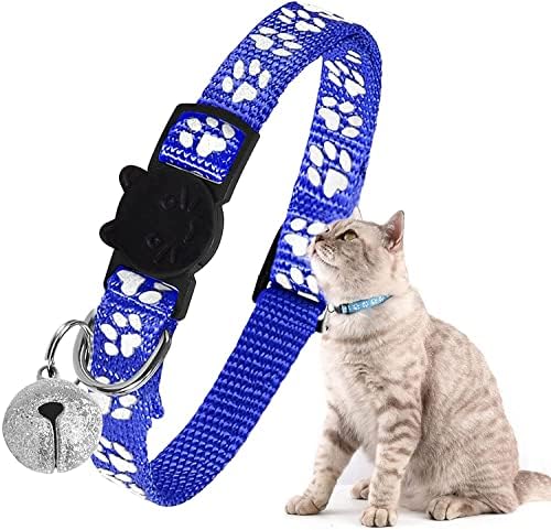 19Pcs Puppy ID Collars with Bell Adjustable 19-32cm, Soft Nylon Adjustable Breakaway Identification Collars for Newborn Pets