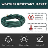 HONDERSON 75FT Outdoor Extension Cord-16/3 SJTW Durable Green Extension Cable with 3 Prong Grounded Plug for Safety,Great for Outside Christmas Decorations