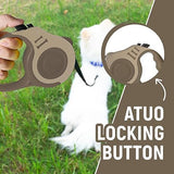 Retractable Dog Leash Automatic Telescopic Tractor Dog Tape, Pet Tape 10/16 FT Durable and Convenient, with Folding Bowl, Dispenser, Rubbish Bags, Suitable for Small and Medium Dogs