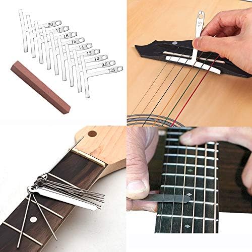 72PCS Guitar Tool Kit，Professional Guitar Repairing Maintenance Tool Kit with Guitar Strings Picks Bridge Pins Gauge Guitar Accessories Gift for Acoustic Guitar Electric guitar Ukulele Bass Banjo