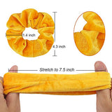 Semato 16 Pack Yellow Velvet Scrunchies for Hair Scrunchy Hair Ties Ropes for Women or Girls Hair Accessories