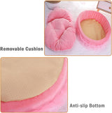 pawstrip Pink Dog Bed Washable Princess Cat Couch Soft Plush Pet Sofa Nest Mat Snuggle Kitten Puppy Cave Beds Cute Cozy Kitten Doggy Kennel Cushion Small Medium Dogs Cats Sleeping Pad (L, Pink)
