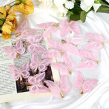 NAISIER Butterfly Hair Clips 15 Pieces 2.6 inch Lace Embroidery Flower Butterfly Hair Pins Hair Accessories for Halloween Cosplay Women Girls Hawaii Hair Clips.（Pink, 15 PCS)