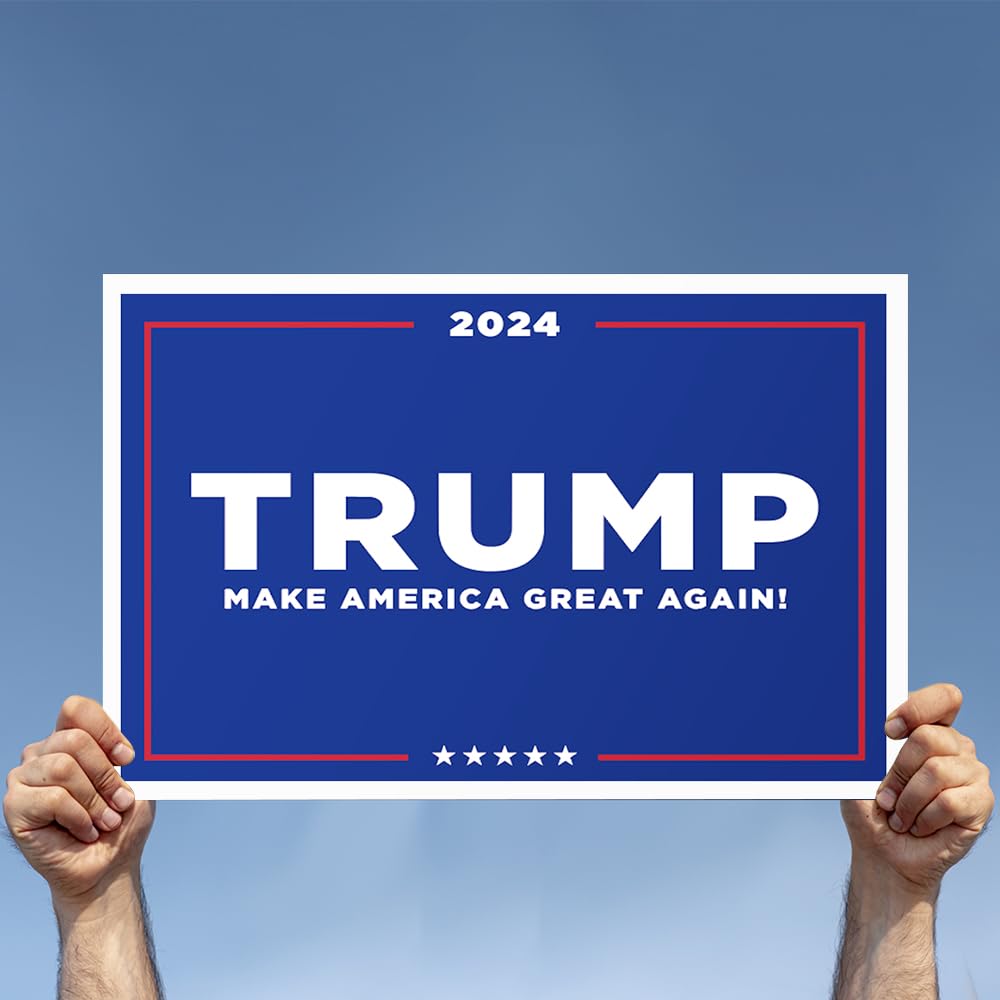 Trump Yard Sign 2024, 18" x 12" Double-Sided Trump Campaign Yard Sign With Stake, MAGA Trump Yard Sign, Show Your Support, Decorate Your Lawn With Trump Campaign Yard Sign