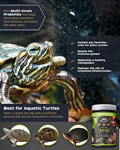 Ultra Fresh - Turtle Nutri Stick, Wild Sword Prawn, Calcium & Vitamin D Enriched Aquatic Turtle Food with Probiotics for Picky Turtles, Made from All Natural Ingredients 35.27oz