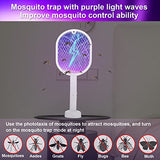 4 Pcs Electric Fly Swatter Bug Zapper Racket 2 in 1 USB Rechargeable Mosquito Racket 3000v High Powered Mosquito Killer for Indoor Outdoor Home Bedroom Kitchen Patio Office Insect