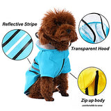 Wizland Reflective Dog Raincoat Dog Rain Jacket with Hood Lightweight Waterproof Rain Coat for Puppies (Pink XS)