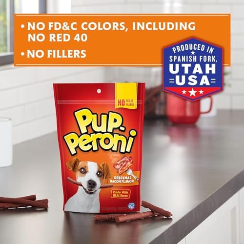 Pup-Peroni Dog Treats, Original Bacon Flavor, 5.6 Ounce (Pack of 8), Made with Real Bacon