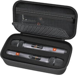 Wireless Microphone Case Compatible with JBL Wireless Two Microphone/for JBL Partybox, Handheld Dual Mic Travel Storage Bag for Receiver, Batteries and Other Accessories - Black (Box Only)