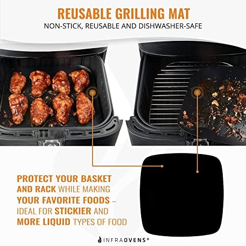 Air Fryer Rack Accessories Compatible with Ninja, Bella, Ultrean, Cosori, Secura, Insignia, Philips, Kalorik + More, Stainless Steel Extra Large XL Silicone Mat, Accessorios para Freidora de Aire