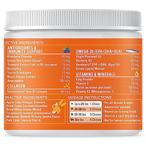 Bernie's Healthy Hips - Daily Dog Hip & Joint Supplement - 90 Soft Chews - Reduce Pain, Encourage Mobility, Slow Damage, Repair and Rebuild Hips & Joint Tissues