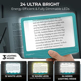 MagniPros 5X Large LED Page Magnifier for Reading Magnifying Reader with 3 Color Lighting Modes & Anti-Glare Lens to Reduce Eye Strain-Perfect for Small Prints, Aging Eyes, Low Vision and Seniors