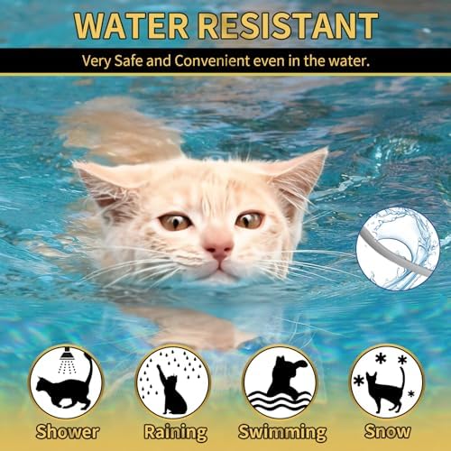 4 Pack Flea Collar for Cats, 32 Months Flea and Tick Prevention for Cats, Waterproof Cat Flea Collar, Cat Flea and Tick Treatment, Adjustable Flea and Tick Collar for Cats Kittens-Black&Gray