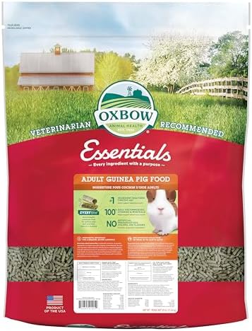 Oxbow Essentials Adult Guinea Pig Food - All Natural Adult Guinea Pig Pellets- No Artificial Ingredients- Veterinarian Recommended- All Natural Vitamins & Minerals- Made in the USA - 25 lb.
