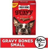 Milk-Bone Gravy Bones Dog Treats with 4 Savory Meat Flavors Coated in Gravy, 60 Ounce (Pack of 3)