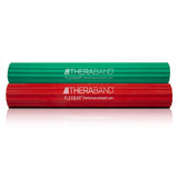 THERABAND FlexBar, Tennis Elbow Therapy Bar, Relieve Tendonitis Pain & Improve Grip Strength, Resistance Bar for Golfers Elbow & Tendinitis, Light-Medium, 2-Pack, RED/GREEN