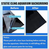Aquarium Background Static Cling Black Fish Tank Background Wallpaper Fish Tank Backdrop Vinyl Aquarium Poster Background 31 x 16 in