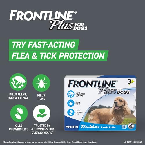 FRONTLINE Gold Flea & Tick Treatment for Medium Dogs Up to 23 to 44 lbs., Pack of 3