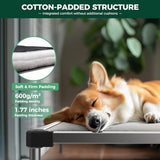 FXW TitanNest Padded Dog Bed for Crate, Chew-Proof Elevated Cot for Indoor/Outdoor/Camping Use, Durable & Washable Pet Bed for Small and Medium Dogs, 36-Inch, Grey