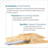 Felisyl L-Lysine Granules for Cats 100g (3.5 oz, 310 Servings) – Supports Immune, Respiratory, and Eye Health. Eases Sneezing, Runny Nose, and Watery Eyes. Tasty Salmon Flavor - Made in The USA