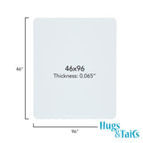 HugsandTails Under Pet Cage Mat for Bird Cages, Reptile Aquariums, Dog Kennels, Water-Resistant Pad for Hard Floors and Surfaces, 46 Inches x 96 Inches, Clear