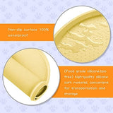 100% Waterproof 0.5" Raised Edge BPA Free Silicone Dog Food Mat, Pet Cat Feeding Mats Contain Spills Protects Floors, Placemats for Cats and Dogs Water Bowl Dishwasher. (Large/XL, Yellow)