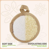 Almooni Natural Loofah Exfoliating Facial Scrubber, Made with Natural Egyptian Shower Loofah Sponge, Bath Shower Loofah Sponge for Women and Men, for Face That Gets You Clean - 6 Count (1 Pack)