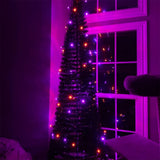 TW SHINE Purple and Orange Halloween Lights, 2 Pack 20FT 100 Count Incandescent Halloween Mini String Lights, Waterproof Halloween Decorations for Outdoor Indoor Patio Home Party Garden Yard Decor