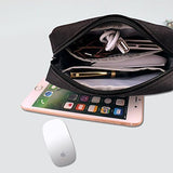 Universal Electronics/Accessories Soft Carrying Case Bag, Durable & Light-Weight,Suitable for Out-Going, Business, Travel and Cosmetics Kit (Small+Big-Black)