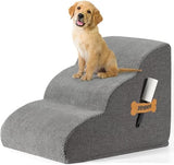 Romrol Dog Stairs Ramp for Beds Couches, Extra Wide Pet Steps with Durable Non-Slip Waterproof Fabric Cover, Dog Slope Stairs for Small Dogs and Cats or Pets Friendly, 3-Tiers,15 Inch