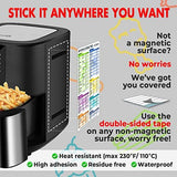 Air Fryer Magnetic Cheat Sheet Set & Instant Pot Magnet Set (2 Sets of 6 Pcs), Cooking Times Chart Magnet Sets for Instant Pot & Air Fryer Accessories (White).