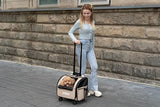 JoPet Pet Bag Carrier with Wheels, Pet Backpack with Wheels, Small Dog Carrier, cat Carrier, Detachable Wheels, Travel Bag, Pet Trolley, Soft Sided Carrier with Wheels, Foldable Carrier (Oat Grey)
